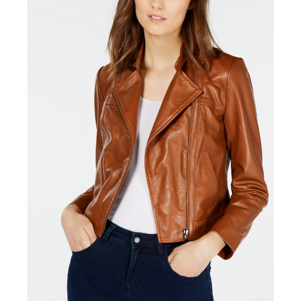 macy's fall coupons Michael Kors Leather Moto Jacket 