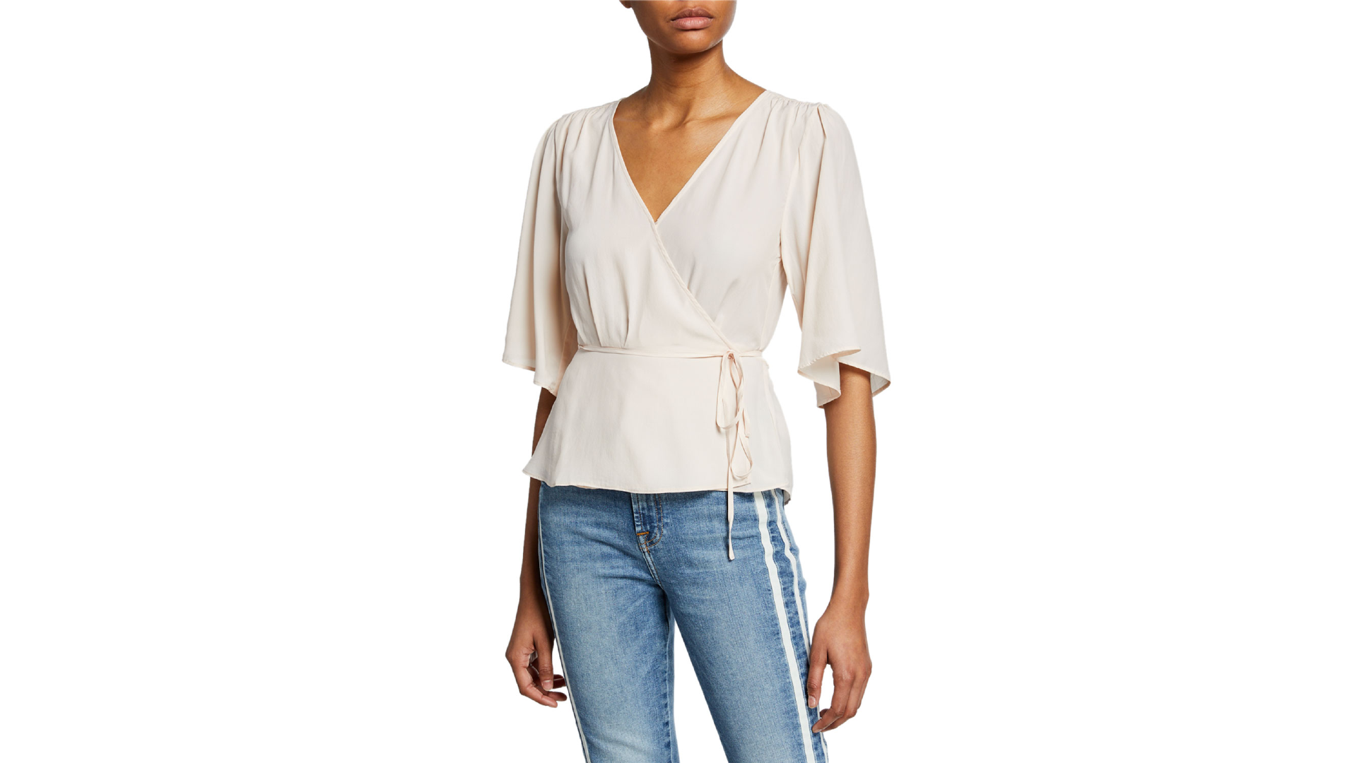 7 for all mankind Wrap-Front Silk Top